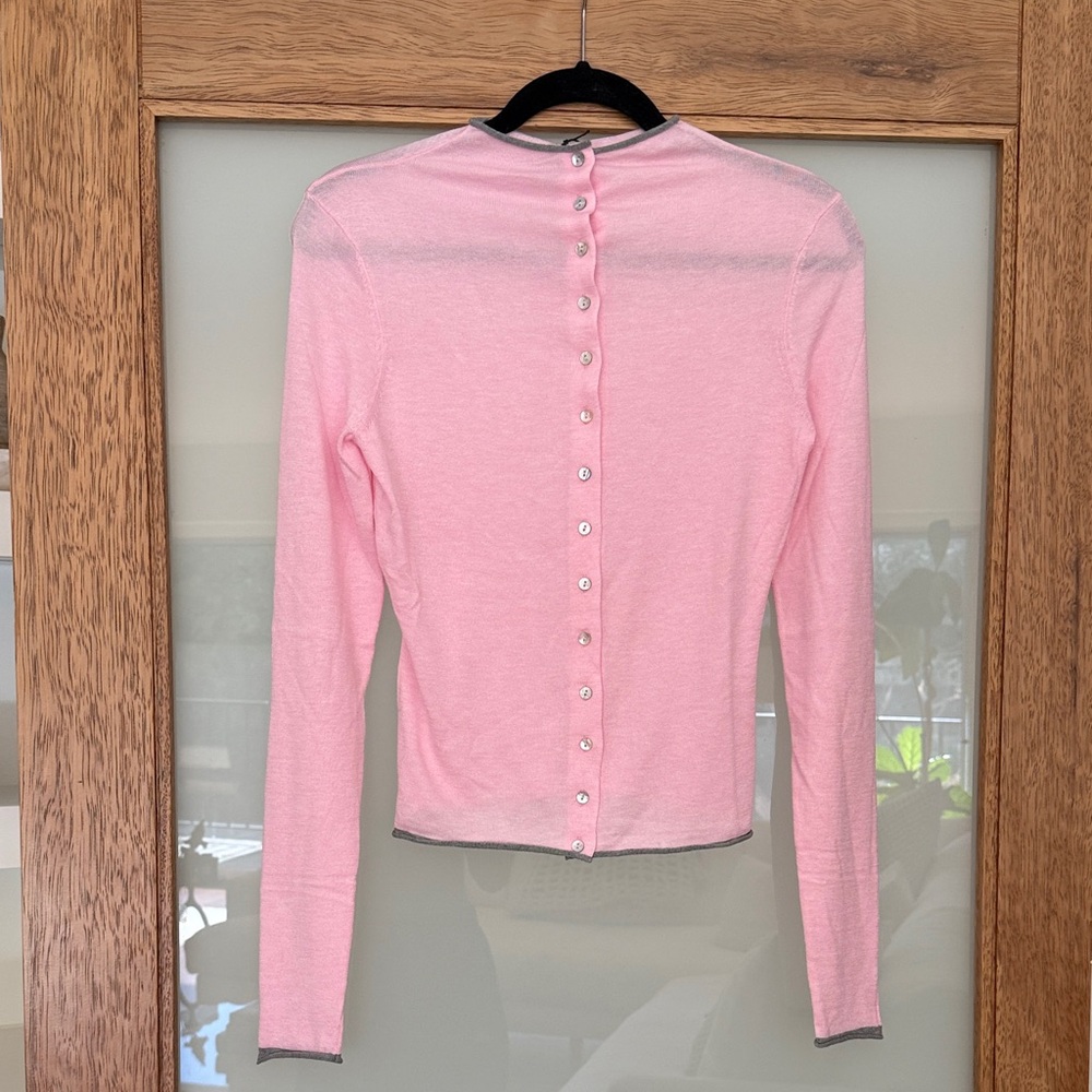 Pink Button-Up NWT Frankie’s Bikinis Cloud Knit Top